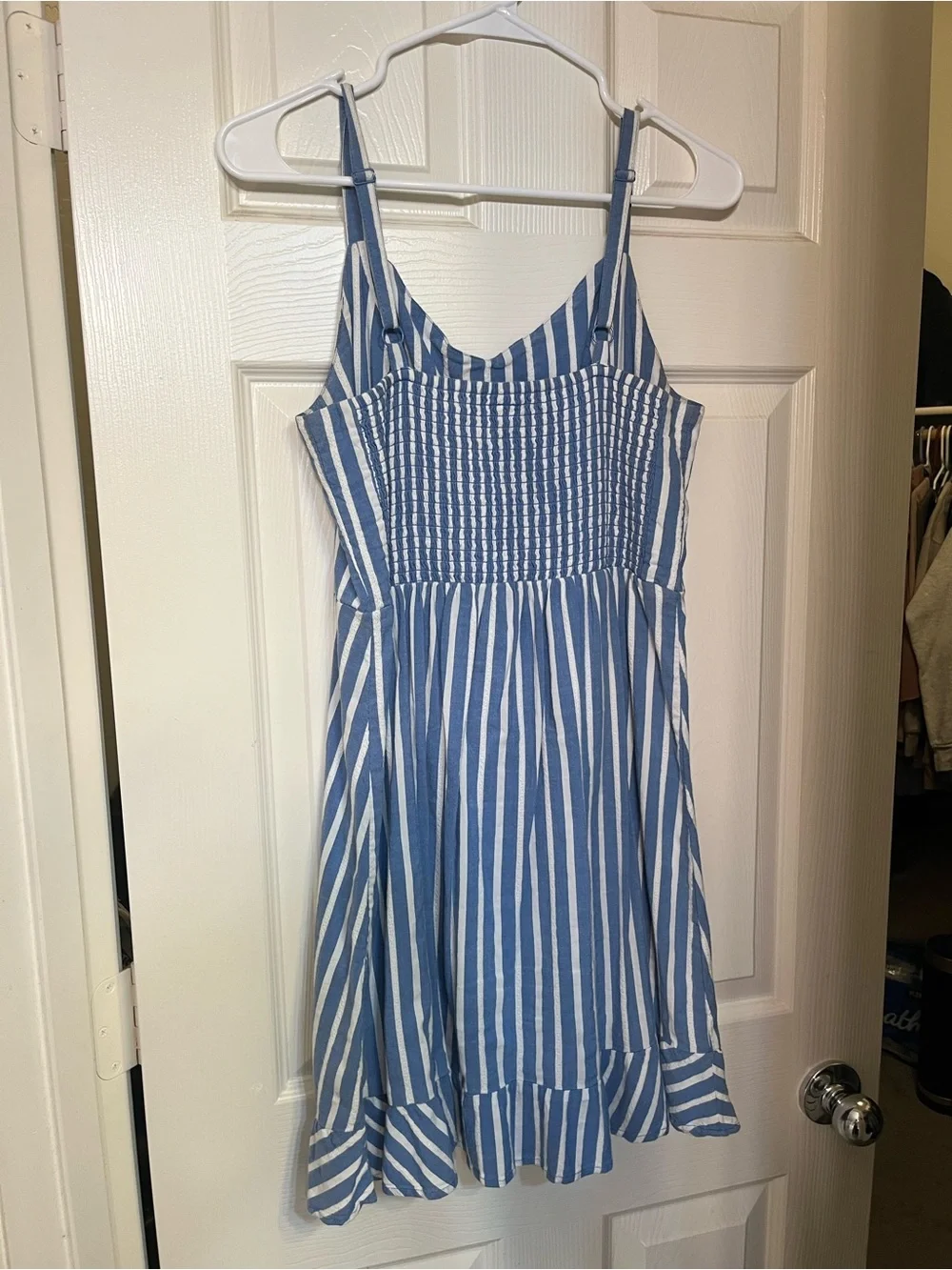 Old Navy Blue and White Striped Spaghetti Strap Mini Dress